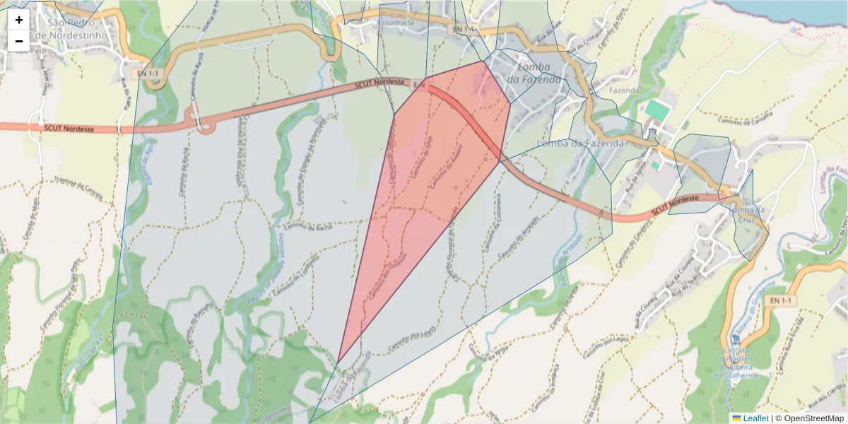 Mapa detalhado do código postal 9630-116 com limites, códigos postais vizinhos e agências dos correios