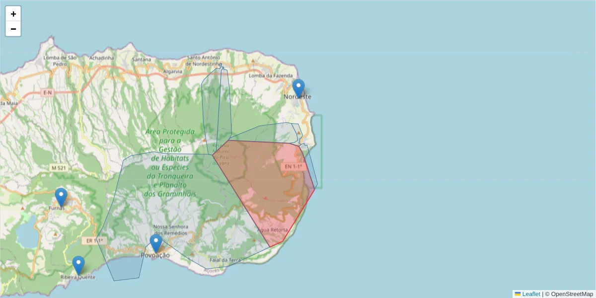 Mapa detalhado do código postal 9630-193 com limites, códigos postais vizinhos e agências dos correios