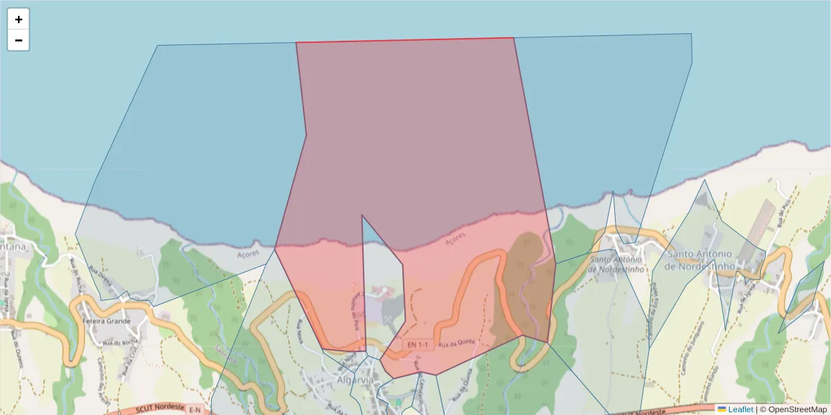 Mapa detalhado do código postal 9630-220 com limites, códigos postais vizinhos e agências dos correios