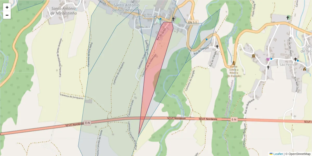 Mapa detalhado do código postal 9630-235 com limites, códigos postais vizinhos e agências dos correios