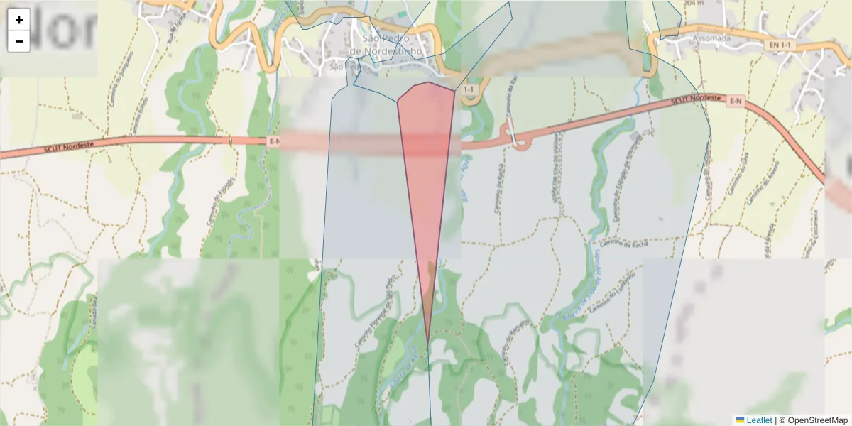 Mapa detalhado do código postal 9630-246 com limites, códigos postais vizinhos e agências dos correios