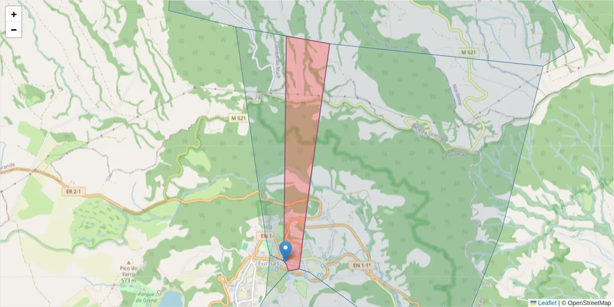 Mapa detalhado do código postal 9675-055 com limites, códigos postais vizinhos e agências dos correios