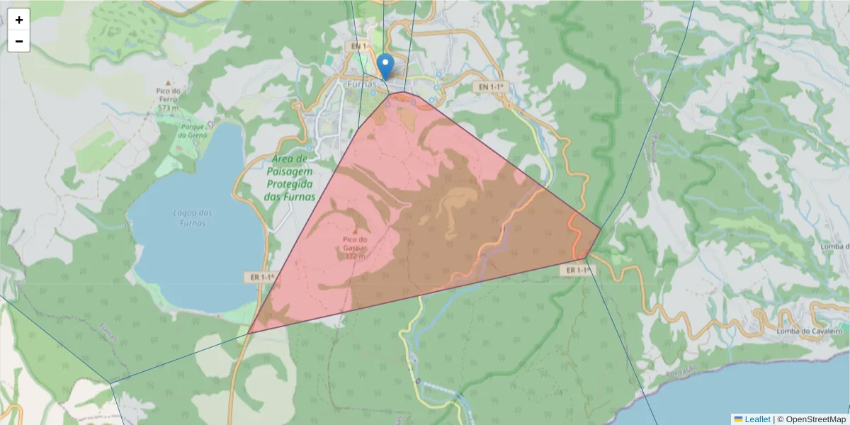 Mapa detalhado do código postal 9675 com limites, códigos postais vizinhos e agências dos correios