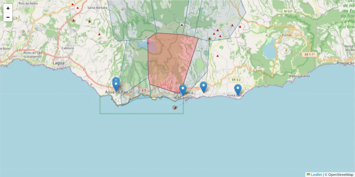 Mapa detalhado do código postal 9680-114 com limites, códigos postais vizinhos e agências dos correios