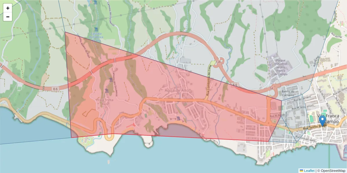 Mapa detalhado do código postal 9680-162 com limites, códigos postais vizinhos e agências dos correios
