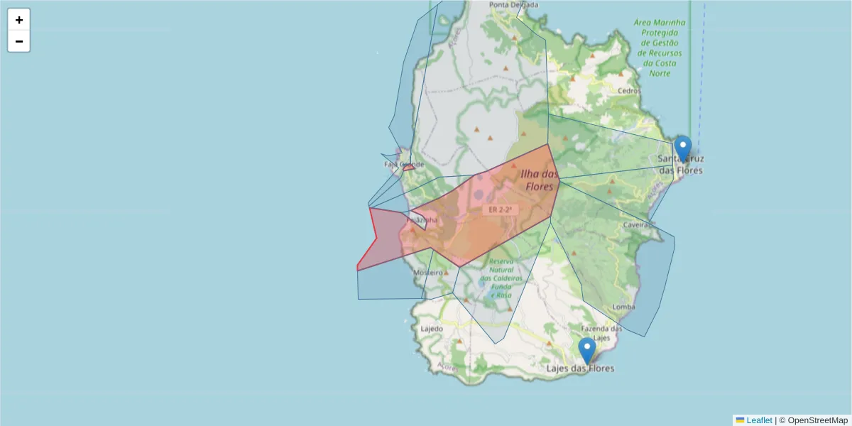Mapa detalhado do código postal 9960-110 com limites, códigos postais vizinhos e agências dos correios